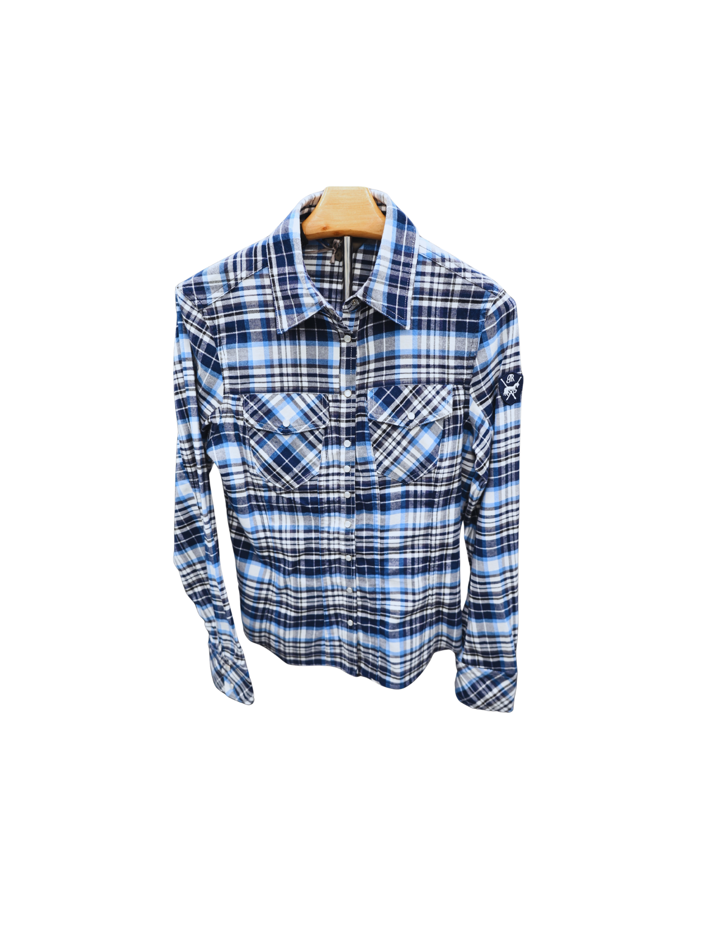 Jean Shirt Fitted Blue Plaid