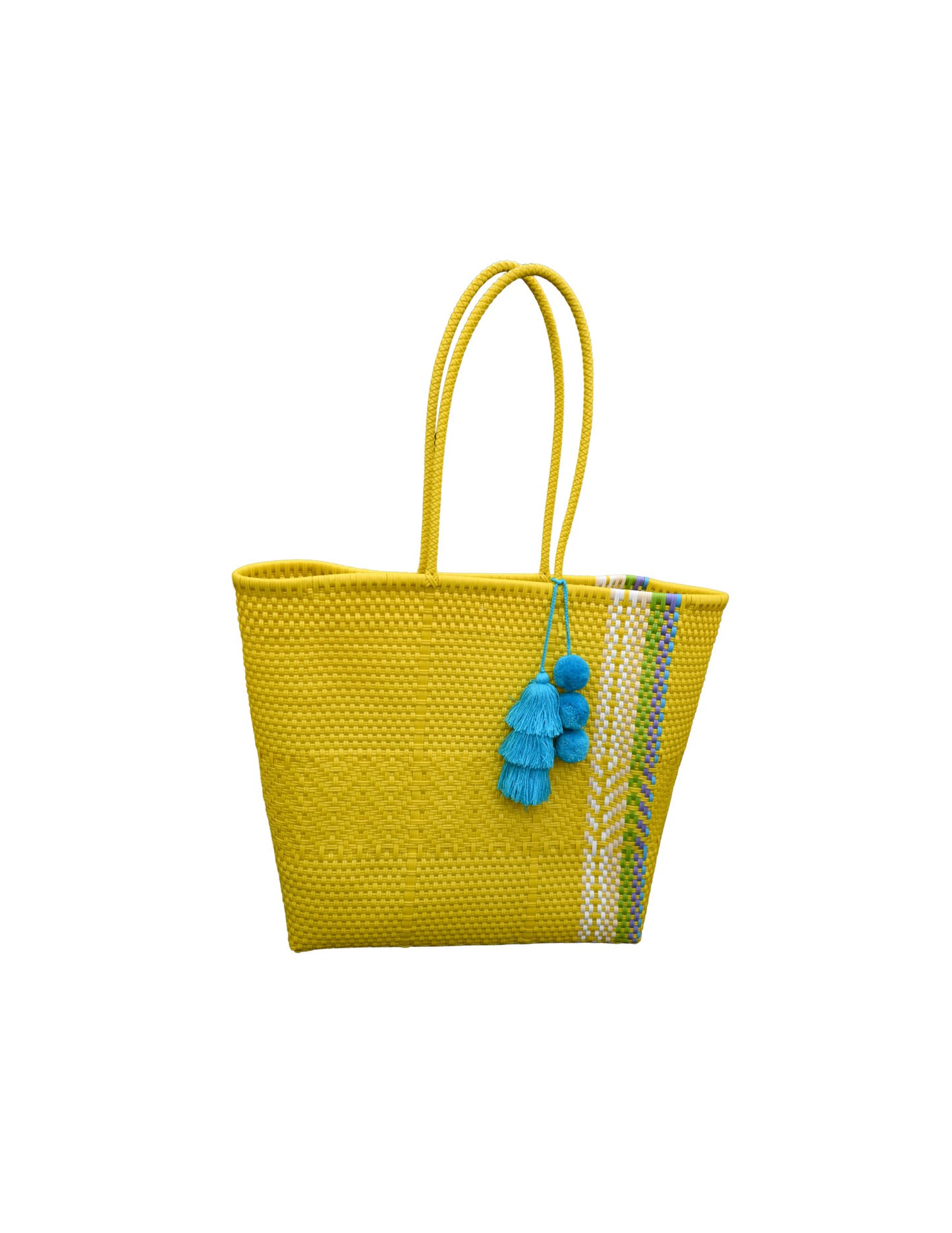 Handwoven Stripe Market Tote – Yellow & White