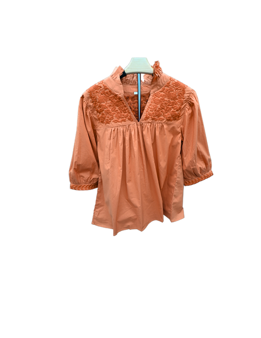Double Burnt Orange Tailgater Blouse