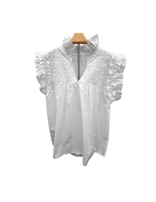 Double White Hummingbird Blouse