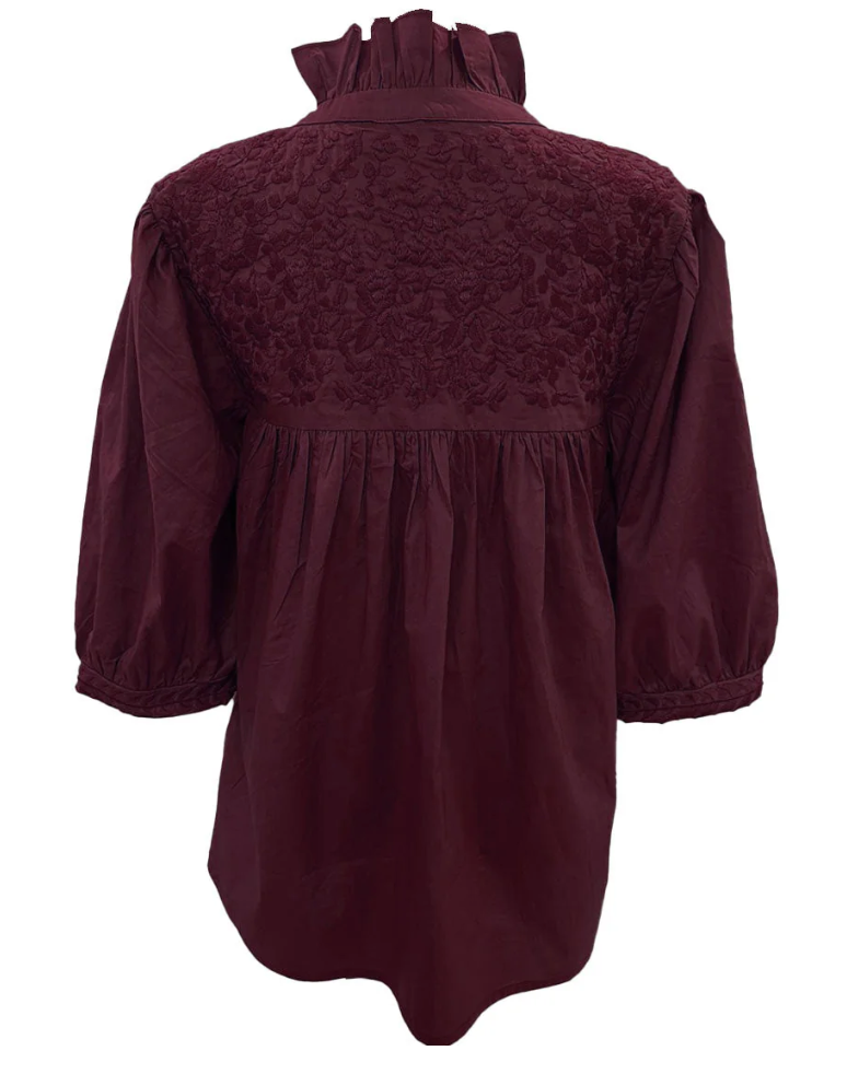 Double Maroon Tailgater Blouse