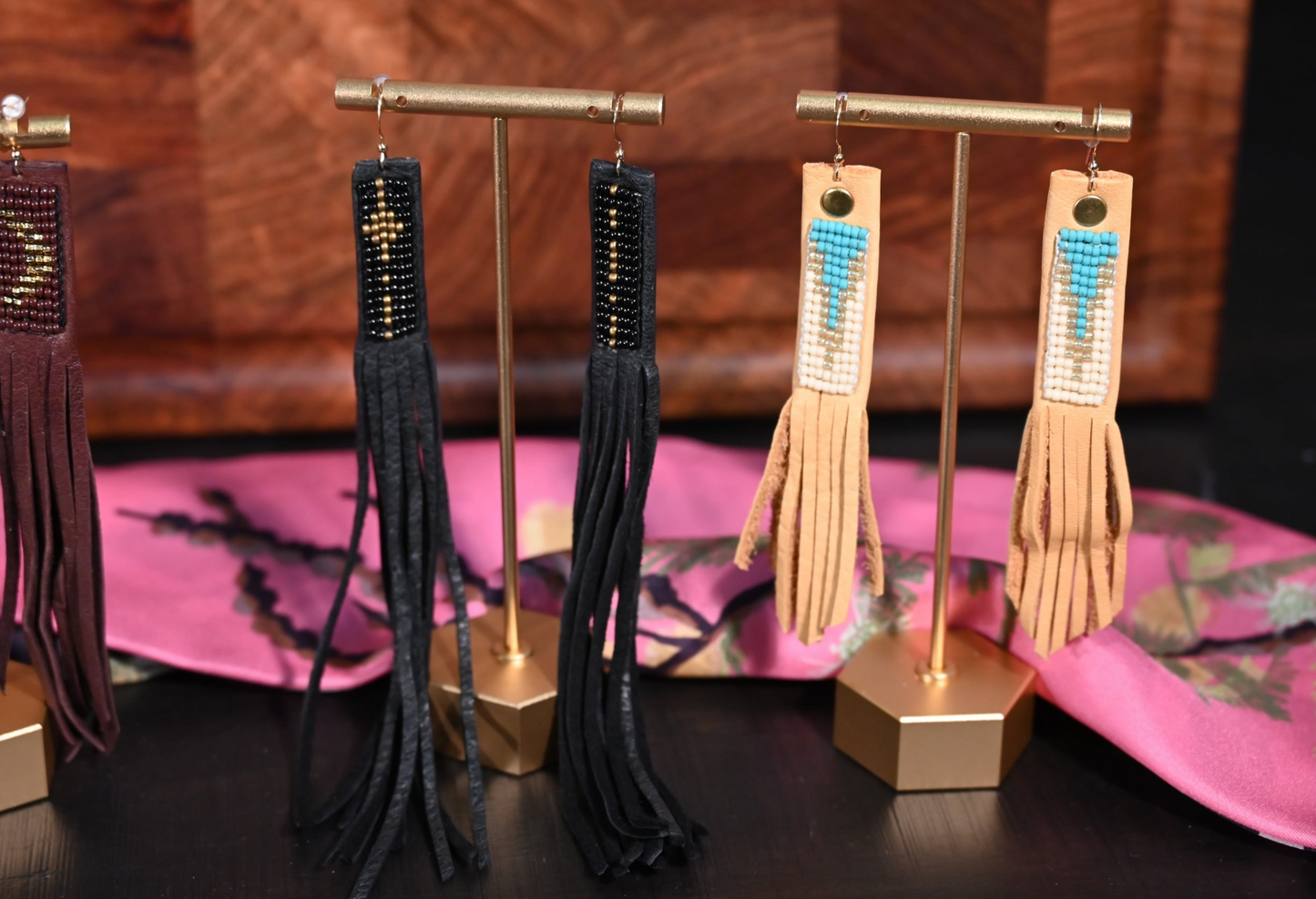 Star Streaked Fringe Earrings